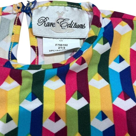 Rare Editions Back To School Colored Pencil Bell Sleeve Dress Size 2T - Picture 3 of 4